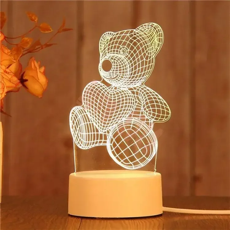 

Christmas Night Light Custom Photo Creative 3D Illusion anime Lamparas Children Room Acrylic Table Desk Base USB LED