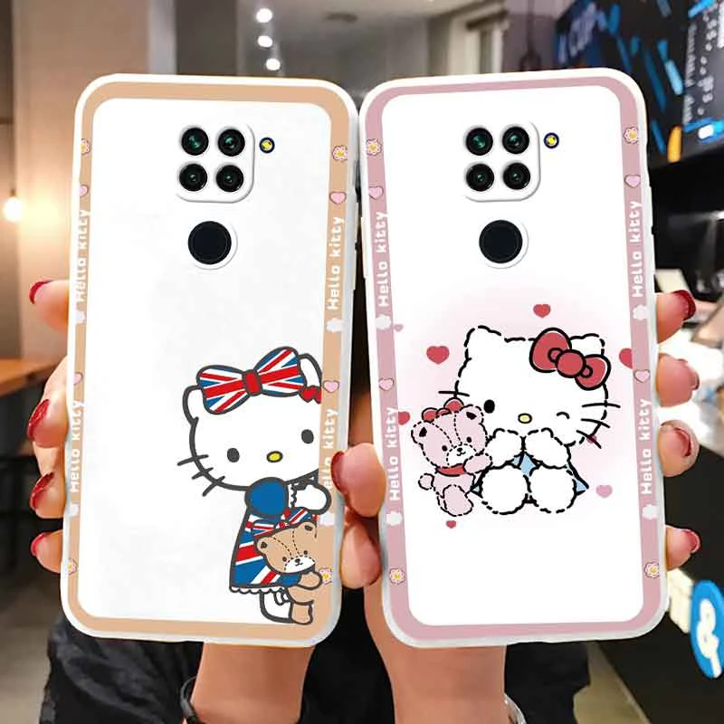 Bonita funda de teléfono para Xiaomi Redmi Note 9, 4G, note9, chica, anticaída, Cinnamoroll, Kuromi, Hello Kitty, de silicona, a prueba de golpes,