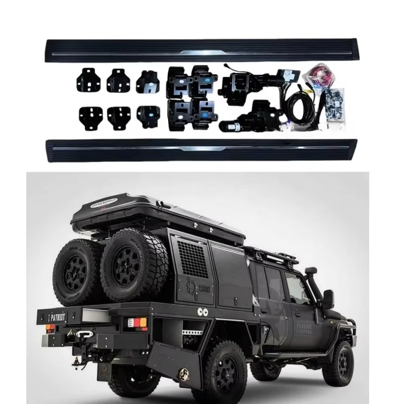 

Электрические выдвижные подножки (пороги) черные для Land Cruiser Pickup SUV FJ79 LC79 LC76 2007-2021, модифицированные