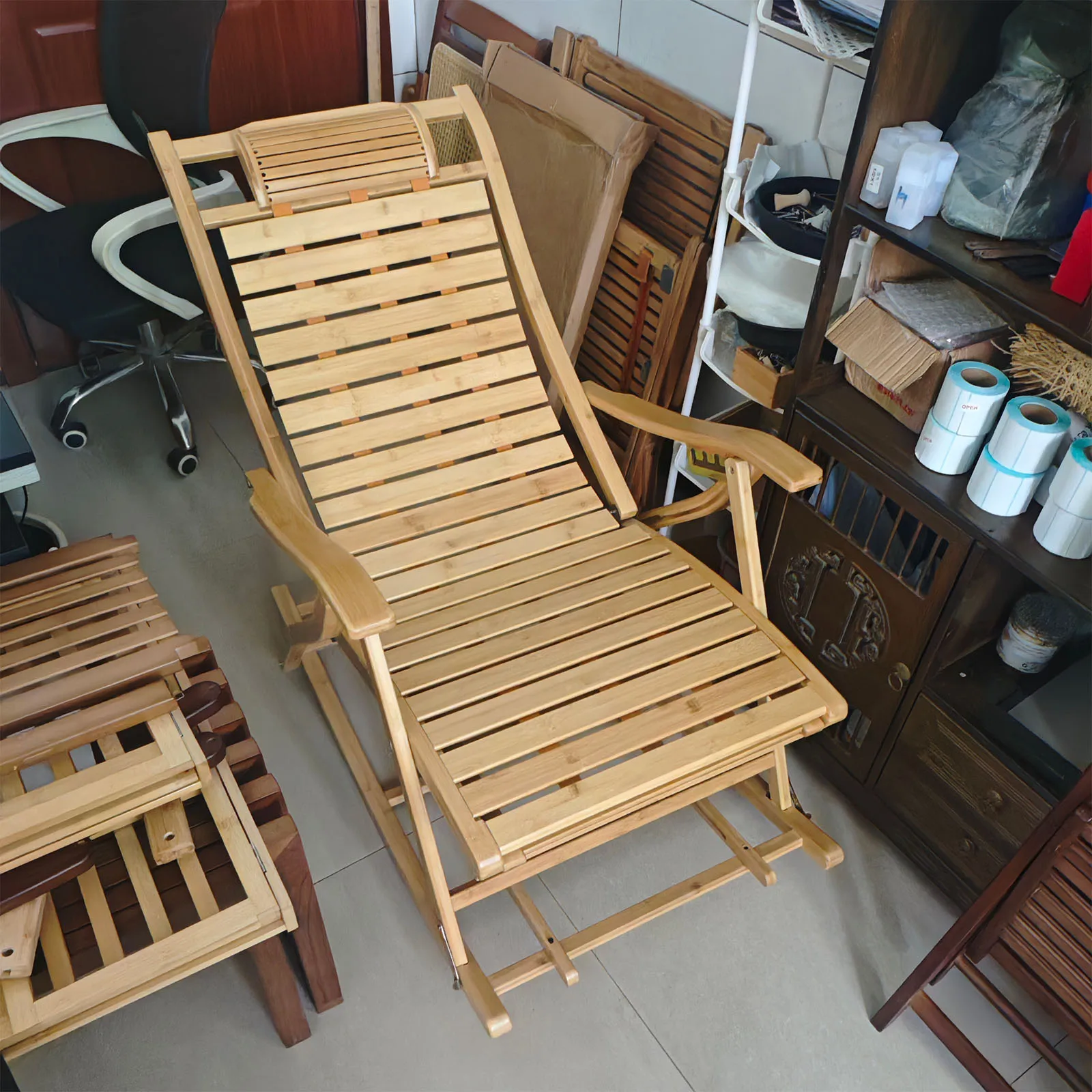 عالية الجودة قابل للتعديل مسند الظهر كرسي حديقة الشمس المتسكع الخيزران طوي كرسي متأرجح كرسي بظهر للاستلقاء فناء بارك #2