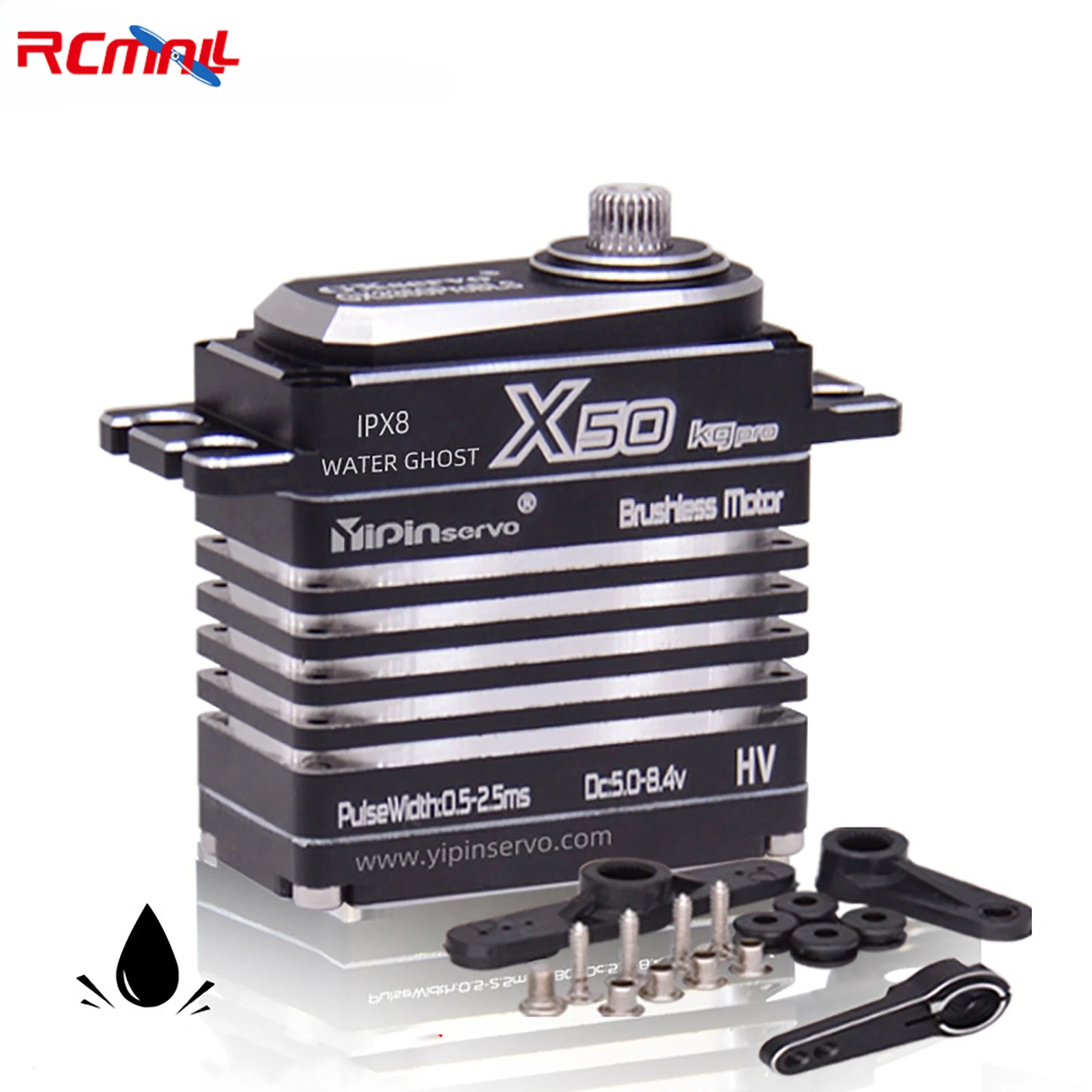 Waterproof IP67 Digital Servo High Torque 50KG Brushless Motor Full Metal 180/270 Degree Servos for RC Model Car Robot