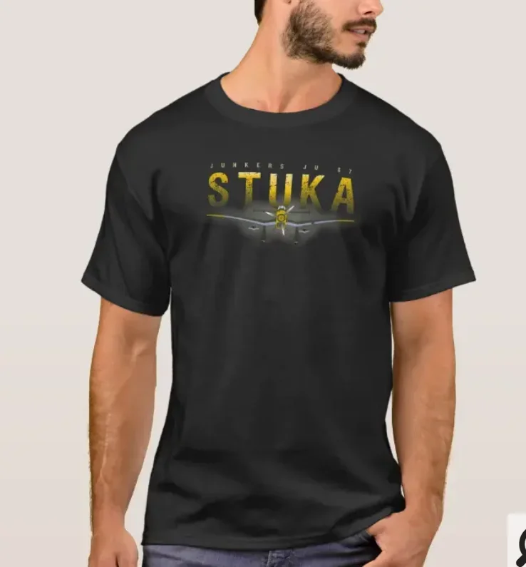 WWII German Junkers Ju 87 Stuka Dive Bomber T-Shirt 100% Cotton O-Neck Summer Short Sleeve Casual Mens T-shirt Size S-3XL