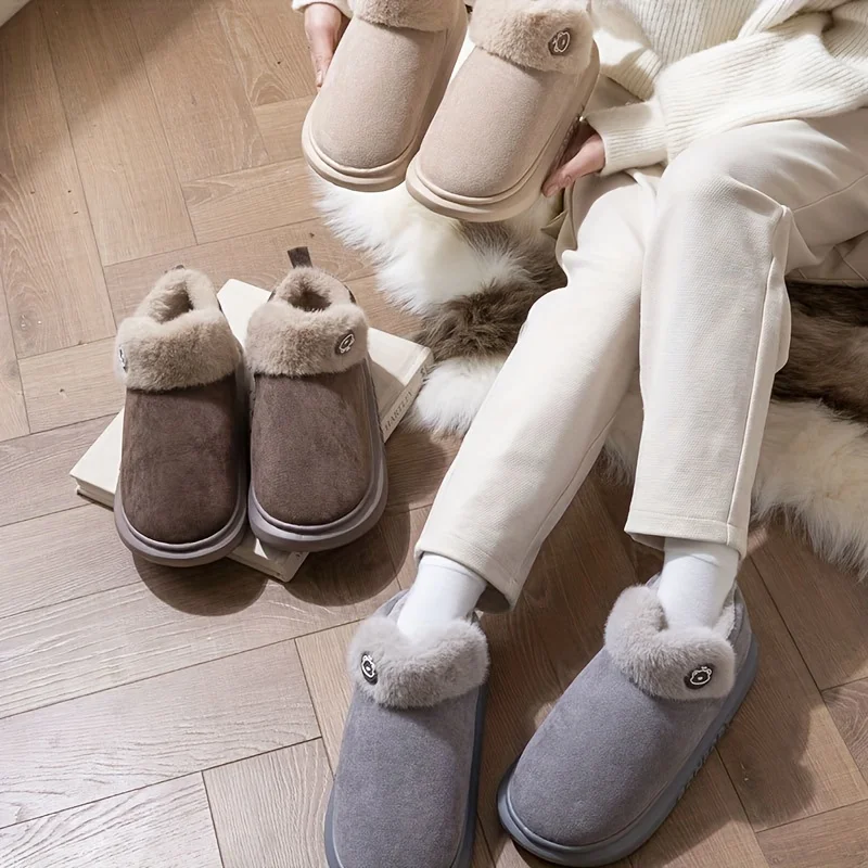Cozy Winter Slippers: Soft Velvet, Thick Sole, Warm & Skin-Friendly. Indoor/Outdoor Use. - Image 4