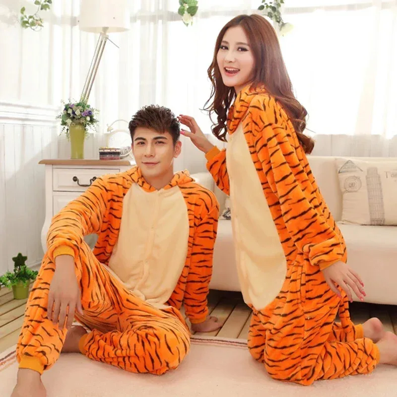 A Litter Of Bears Cosjie Adults Animal Onesies Tiger Pajamas Sets Sleepwear Women Men Winter Unisex Pig Panda Costumes 2025 New