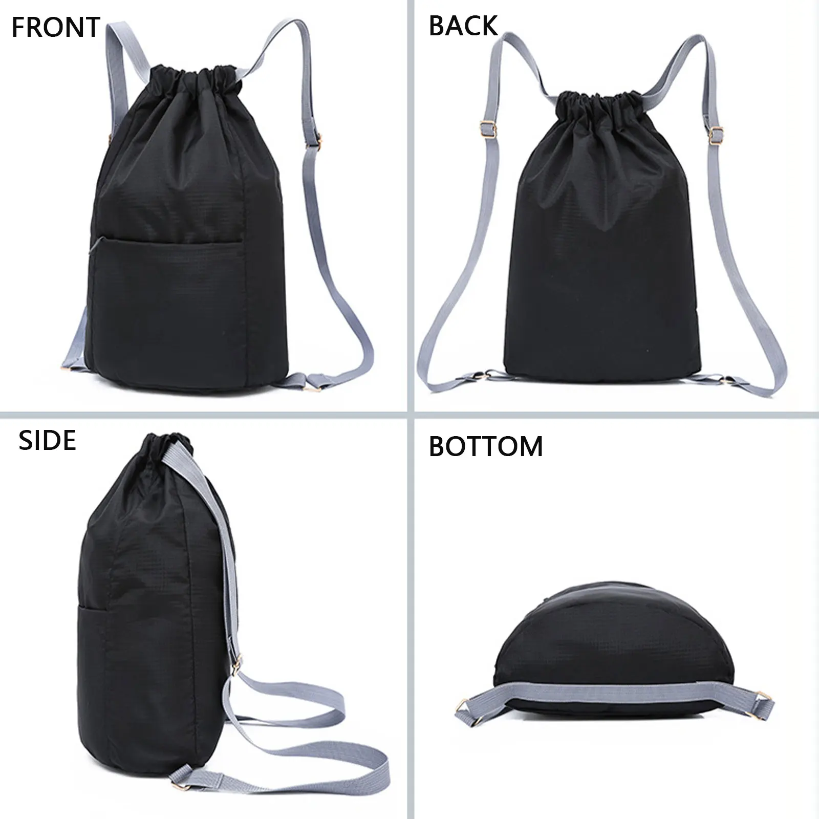 Sac à Dos de Qualité Légère avec Sangle de Proximité, Adapté aux Sports de Gym en Plein Air, Poches à Fermeture Éclair Portables Réglables