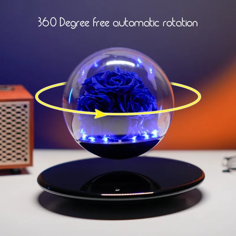 for  Decorative Magnetic Levitation Floating Immortality Rose Infinite Stability Eternal Flower Display Gift