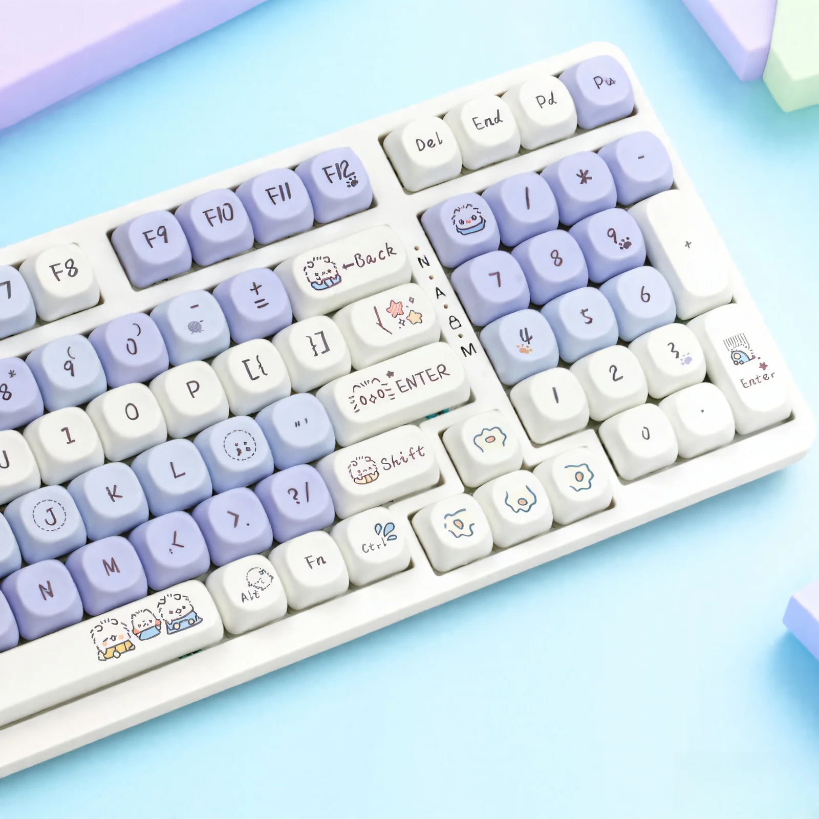 Cat mechanical keyboard keycaps, with cartoon design, durable keyboard accessory, suitable for all mechanical keyboards