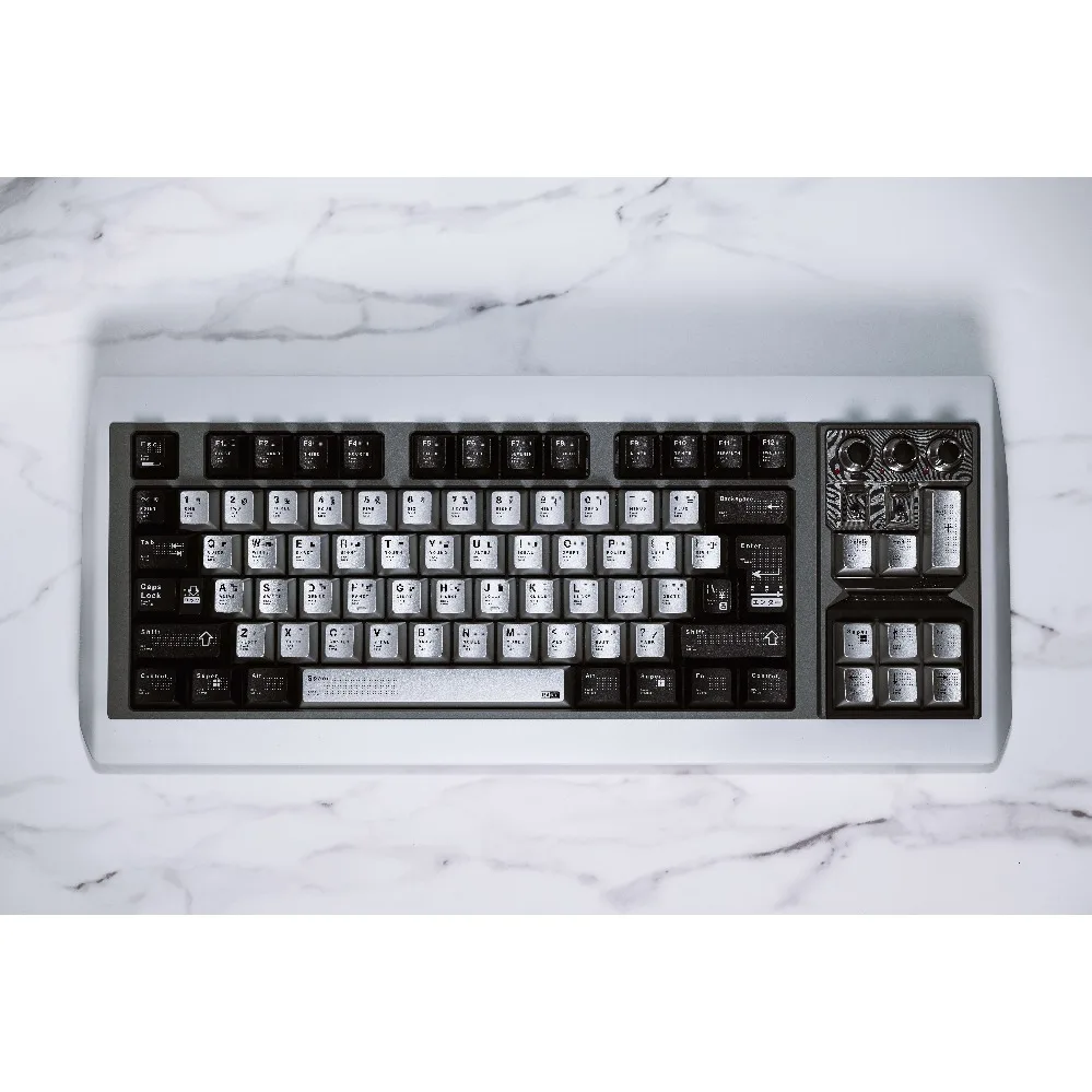 For Custom Aluminum Mechanical Keyboard Milk White & Black PBT Keycap RGB Hot Swappable Keyboard (002)