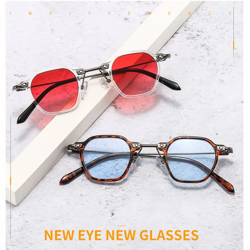 2025 Małe punkowe okulary przeciwsłoneczne dla kobiet i mężczyzn Kwadratowe okulary przeciwsłoneczne Oprawki Kobiece hip-hopowe okulary retro Lustro Gafas De Sol UV400