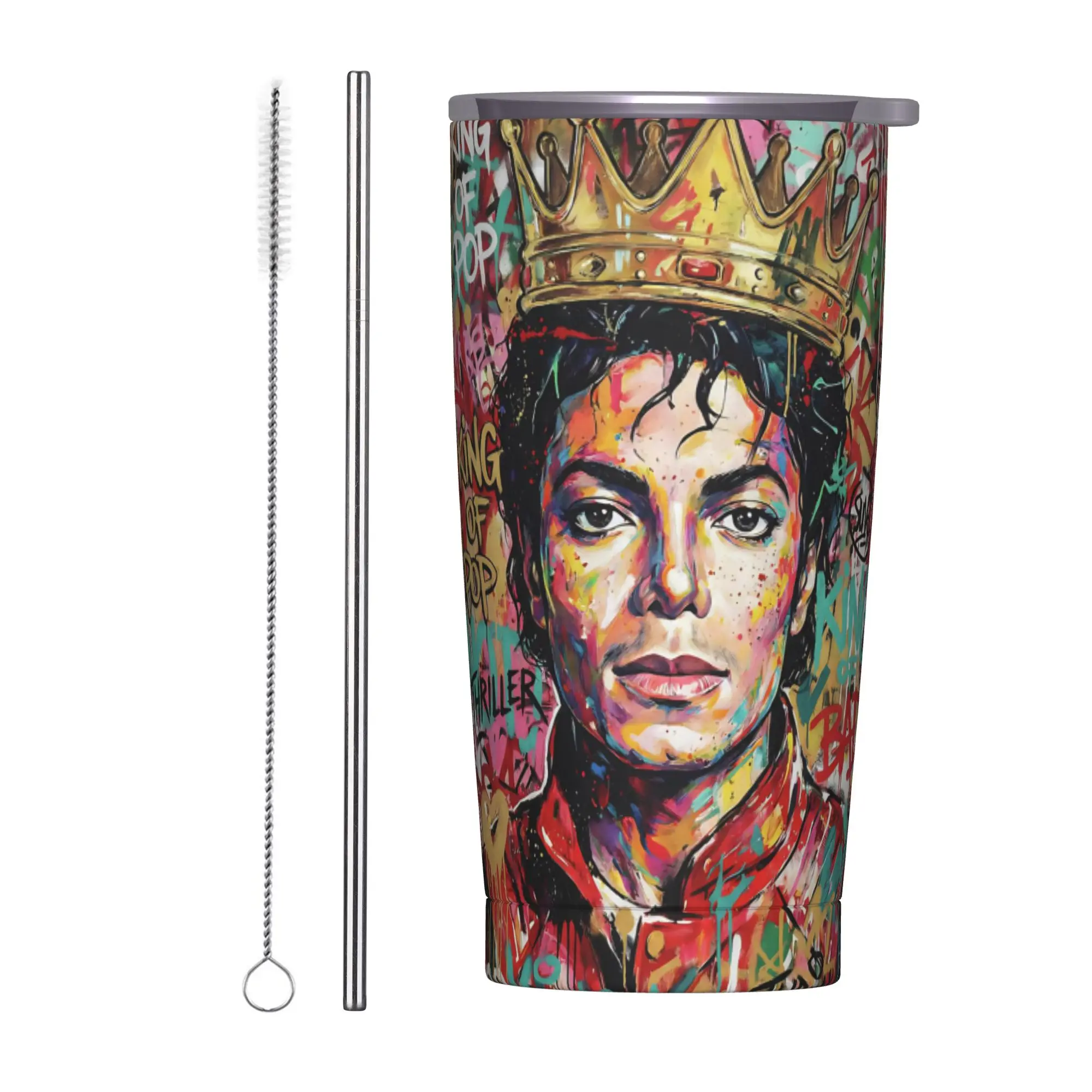 Singer Michael Jacksons MJ Tour 2026 Tumbler Vacuum Insulated  Coffee Cups with Lid Straw Double Wall Mugs Water Bottle 20oz