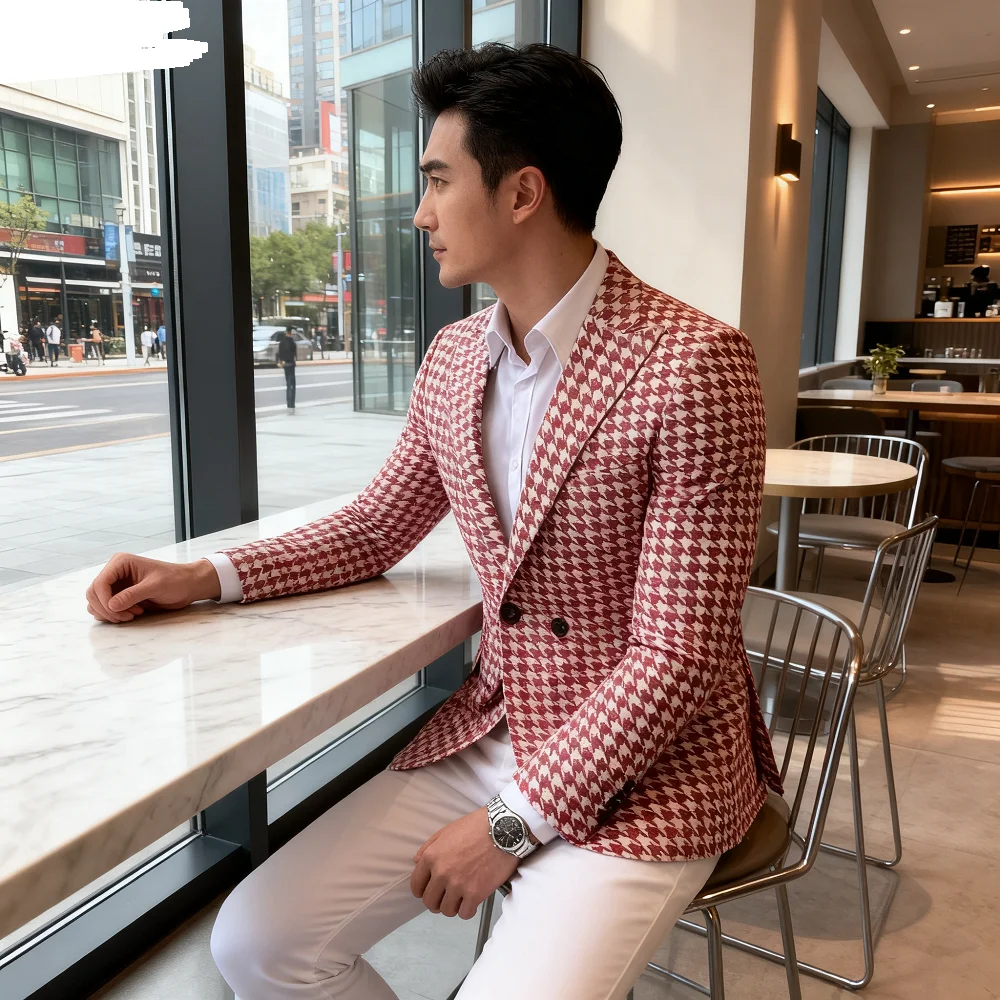 

Asymmetric Men's Terno with Buckle Blazer Sets Groomsmen Smoking Customizable Wedding Dance Prom Formal Suit Custom Tailored