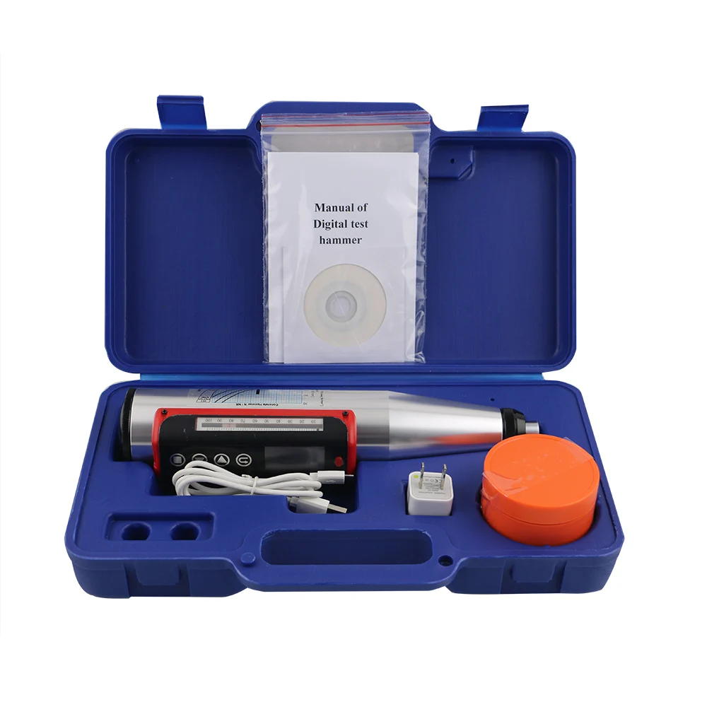 HT-225Q Digital Concrete Rebound Resiliometer Hammer Tester with Touchscreen Component Storage 10-70MPa