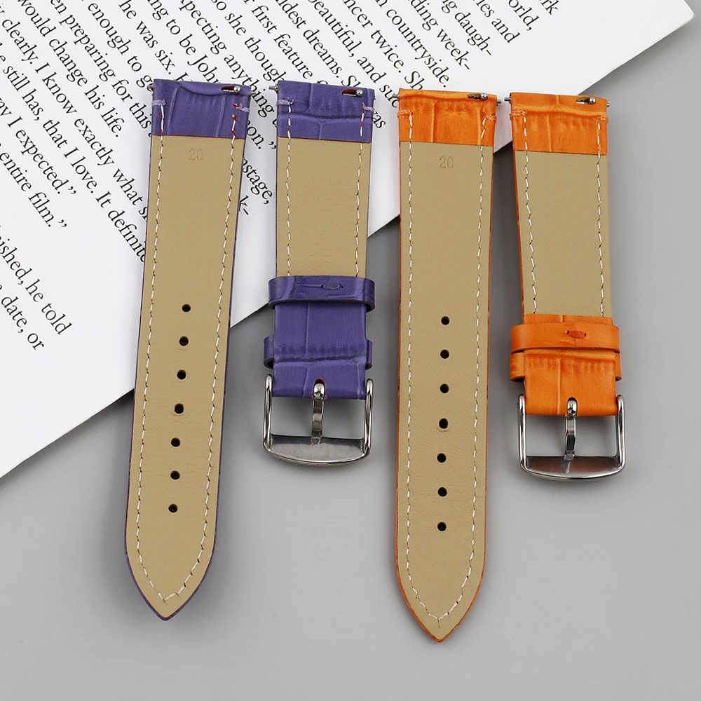 Bamboo Pattern Watch Strap Yellow Purple White Watchband 10mm 12mm 14mm 16mm 18mm 20mm for Watchwrist Bracelet Replacement Band