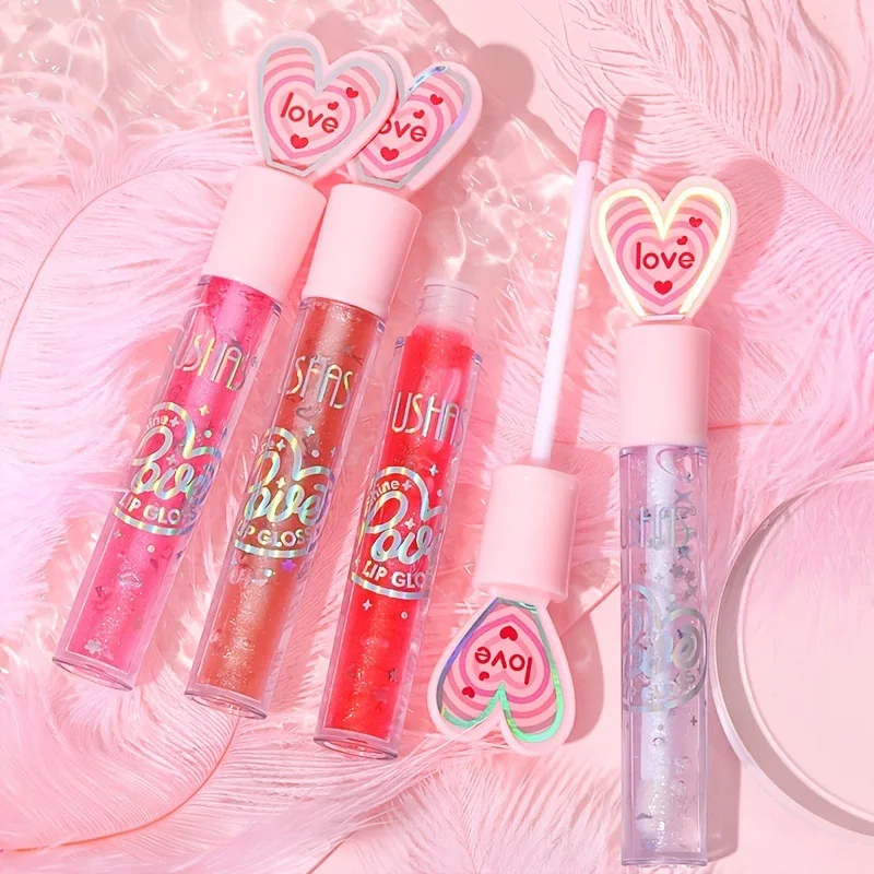 New 6 Colors Mirror Jelly Lip Gloss Moisturizing Water Glossy Liquid Lipstick Waterproof Lasting Red Tint Lips Makeup Cosmetics