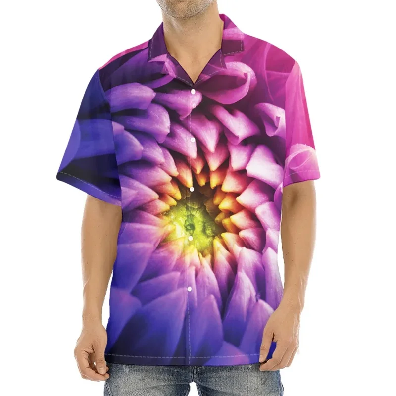 

3D Printed Blooming Flower Graphic Hawaiian Shirts Summer Casual Short Sleeve Big Size Aloho Shirts For Men Women Chemise Homme