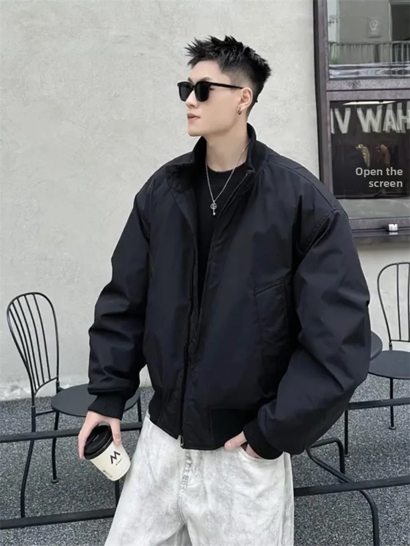 Waterproof Men's Jacket Loose Fit Short Style Baseball Coat American Style Fashionable Outerwear Lightweight Polyester Nylon ...
