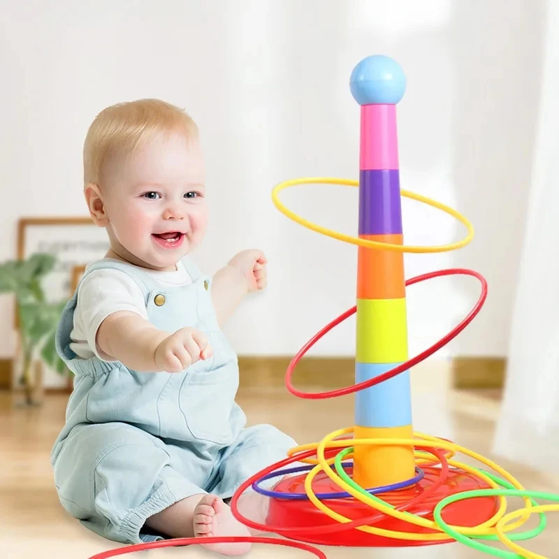 Kids Outdoor Fun Sports Parent-child Sensory Play Toy Circle Ferrule Stacked Layers Game Interactive Ferrule Throwing Game Gifts