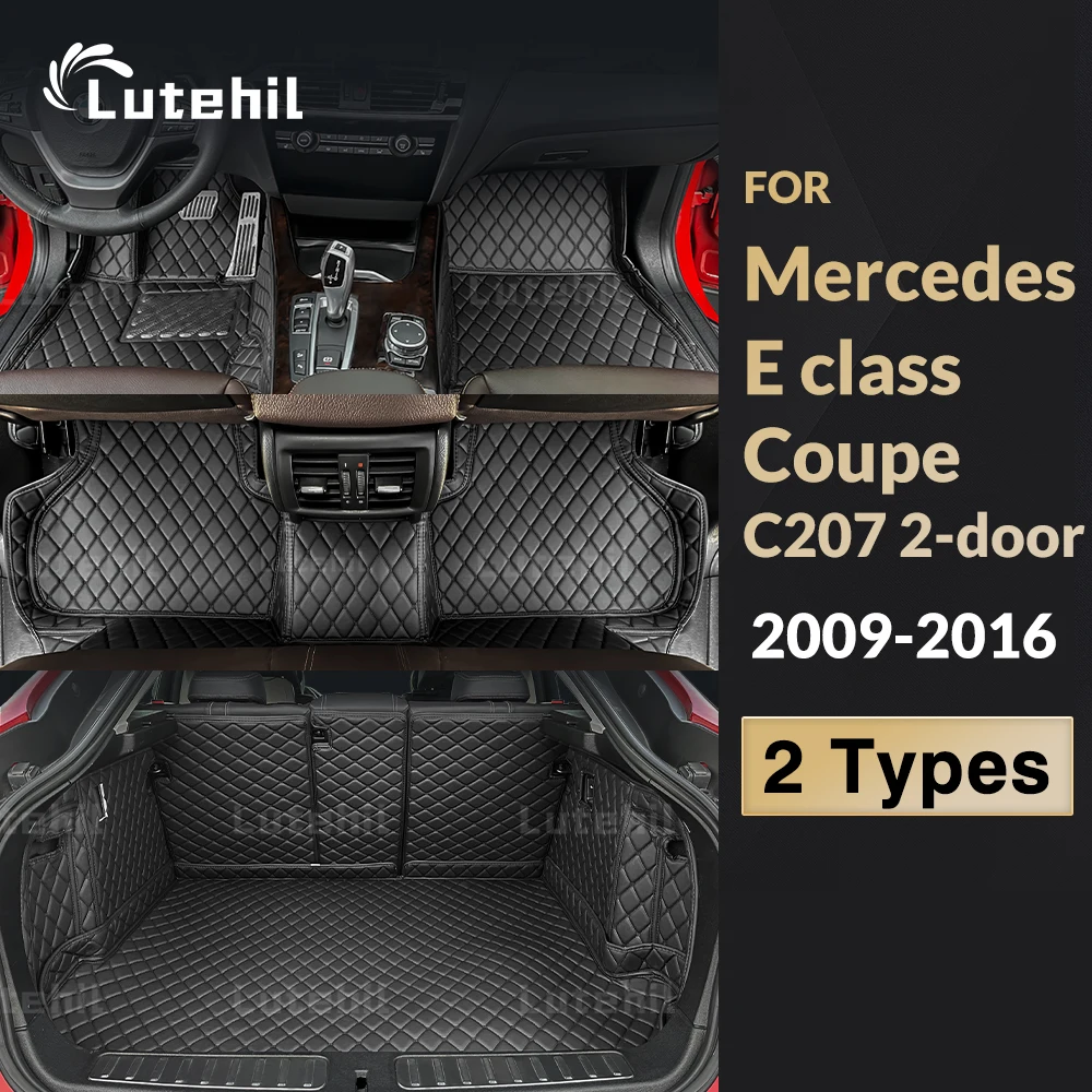 

Lutehil Car floor mats for Mercedes BENZ E class Coupe C207 2-Door 2009 2010 2011 2012 2013 2014 2015 2016 Car Trunk Mat