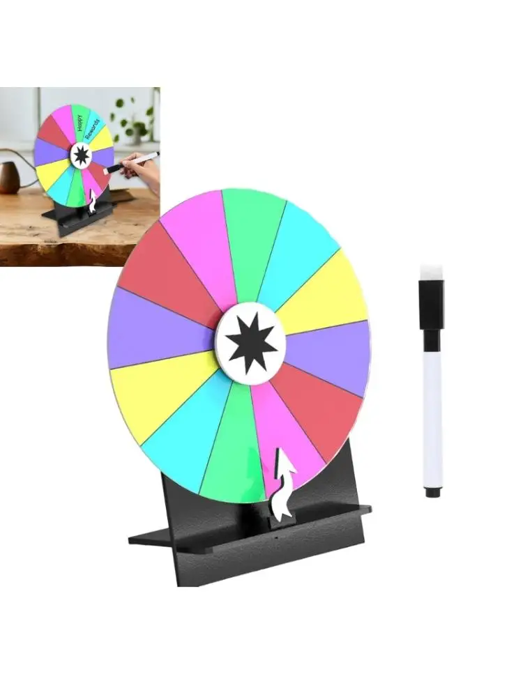 

Erasable Fortune Wheel Lucky Draws Rotating Wheel Tabletop Prize Turn Plate