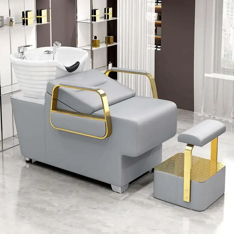 Shampoo Chair Special for Li Yi Store Ceramic Basin Lying Half Salon Hair Salon Flushing Bed