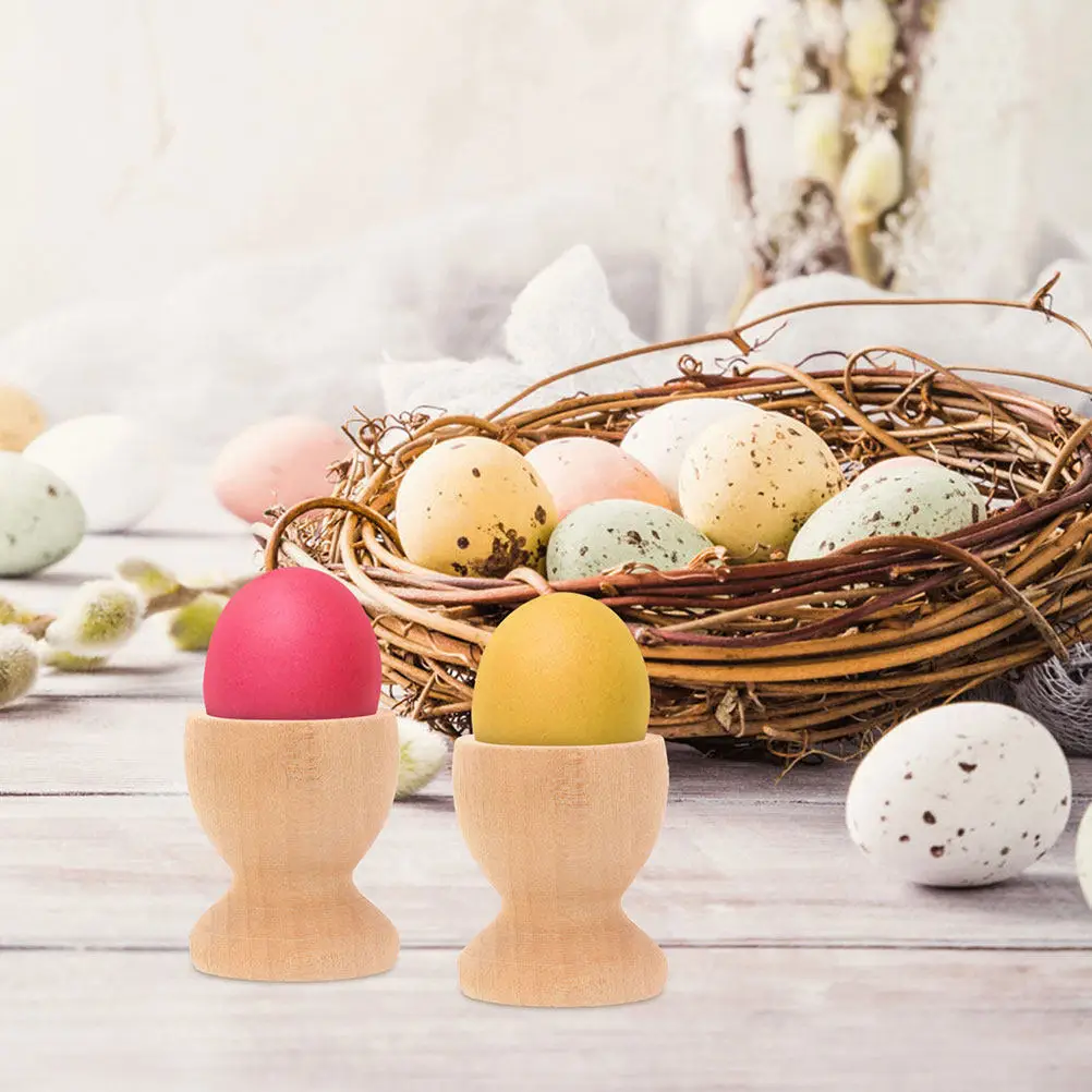 

10 шт. необработанных деревянных подставок для яиц, для самостоятельного изготовления, подставка для пасхальных яиц, тонкая полировка, безопасная гладкая поверхность, для детского творчества