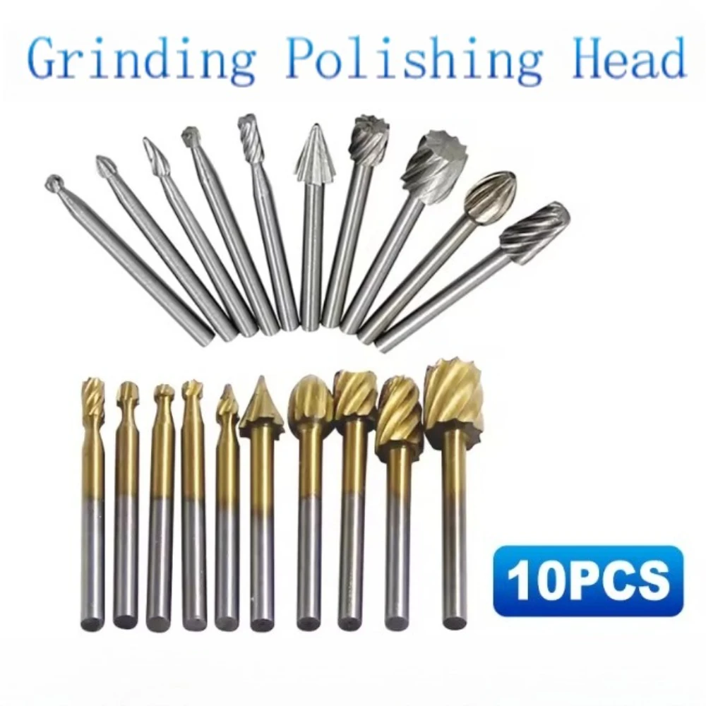 

10pcs HSS Rotary Router Drill Bit Set Burr Tools Wood Drill Cutting DIY Routing Carving Electric Grinding Head EngravingTool