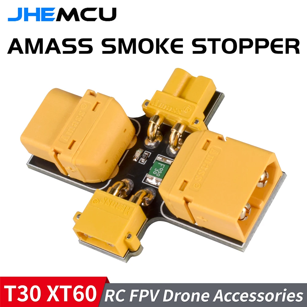 JHEMCU Amass Smoke Stopper 1-6S 30V XT30 XT60 Fuse Installation Test Safety Plug Short-circuit Protection for RC FPV Drone