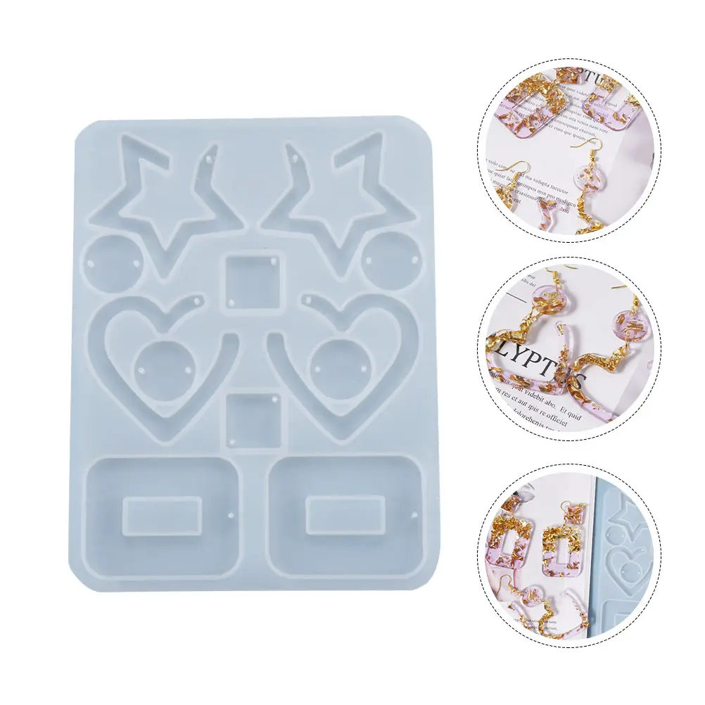 

2 Pcs Drop Glue Silicone Molds Creative Earring Pendant Charms Jewelry Making Crafts Resin Accessories Flexible Reusable