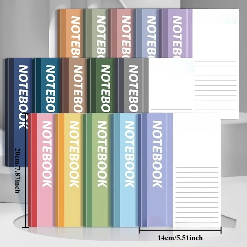 5Pcs/Set Solid-colored Lined Paper Journal Notebook - 7.87*5.51 Inch Size, Ideal for Office & School Use, Daily Office Supplies,