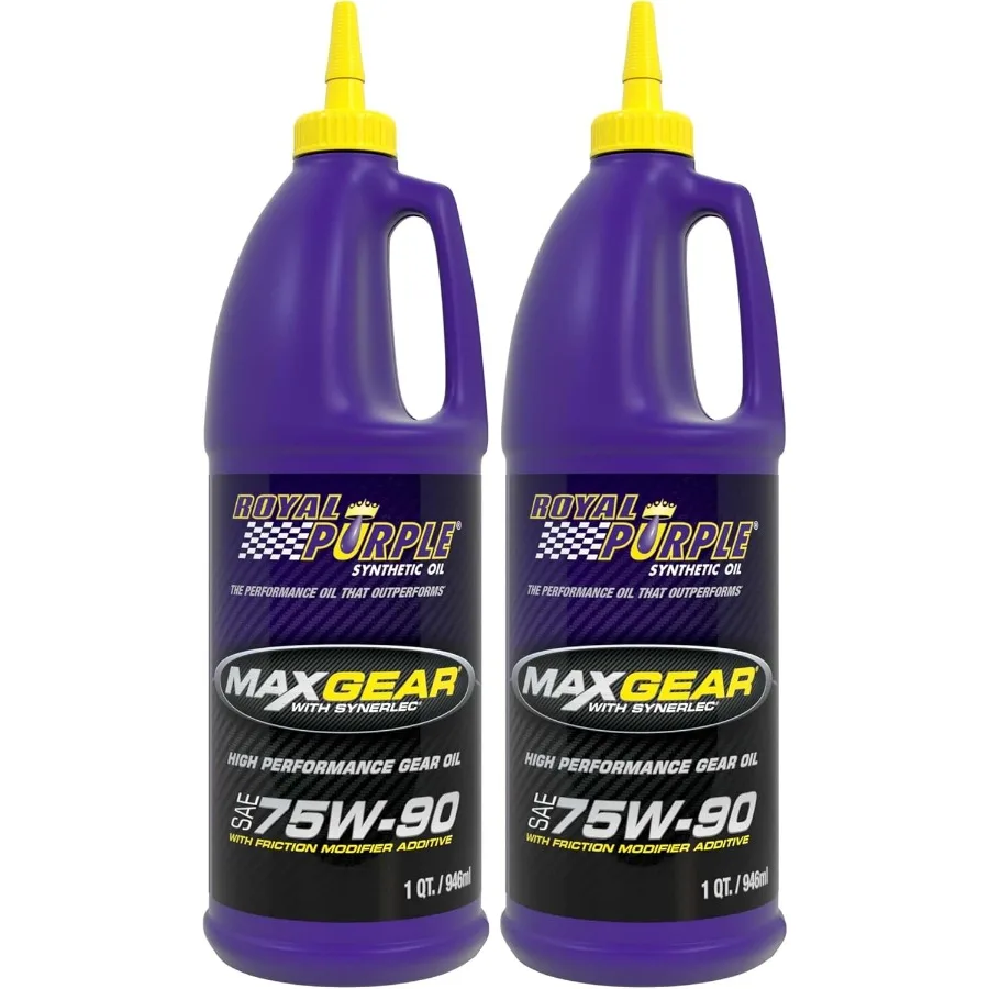 

Высокопроизводительное синтетическое автомобильное моторное масло 75W90 для тяжелых условий эксплуатации, 1 литр, 32 унции, упаковка из 2 штук, предназначенное для супер