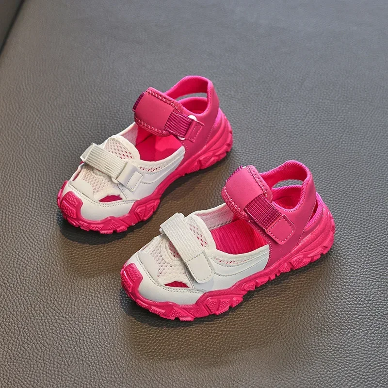 Sandal Olahraga Anak-anak untuk Anak Perempuan Sneaker Anak Laki-laki Bersirkulasi Jaring Sepatu Pantai Kasual Fashion Berongga Anti-selip Datar Tenis Feminino