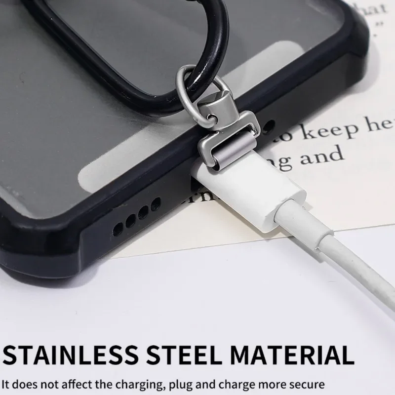 3-1Pcs Stainless Steel Phone Tether Tab Universal 360 Degree Rotatable Anti-lost Phone Lanyard Clips Strap Connector for Iphone