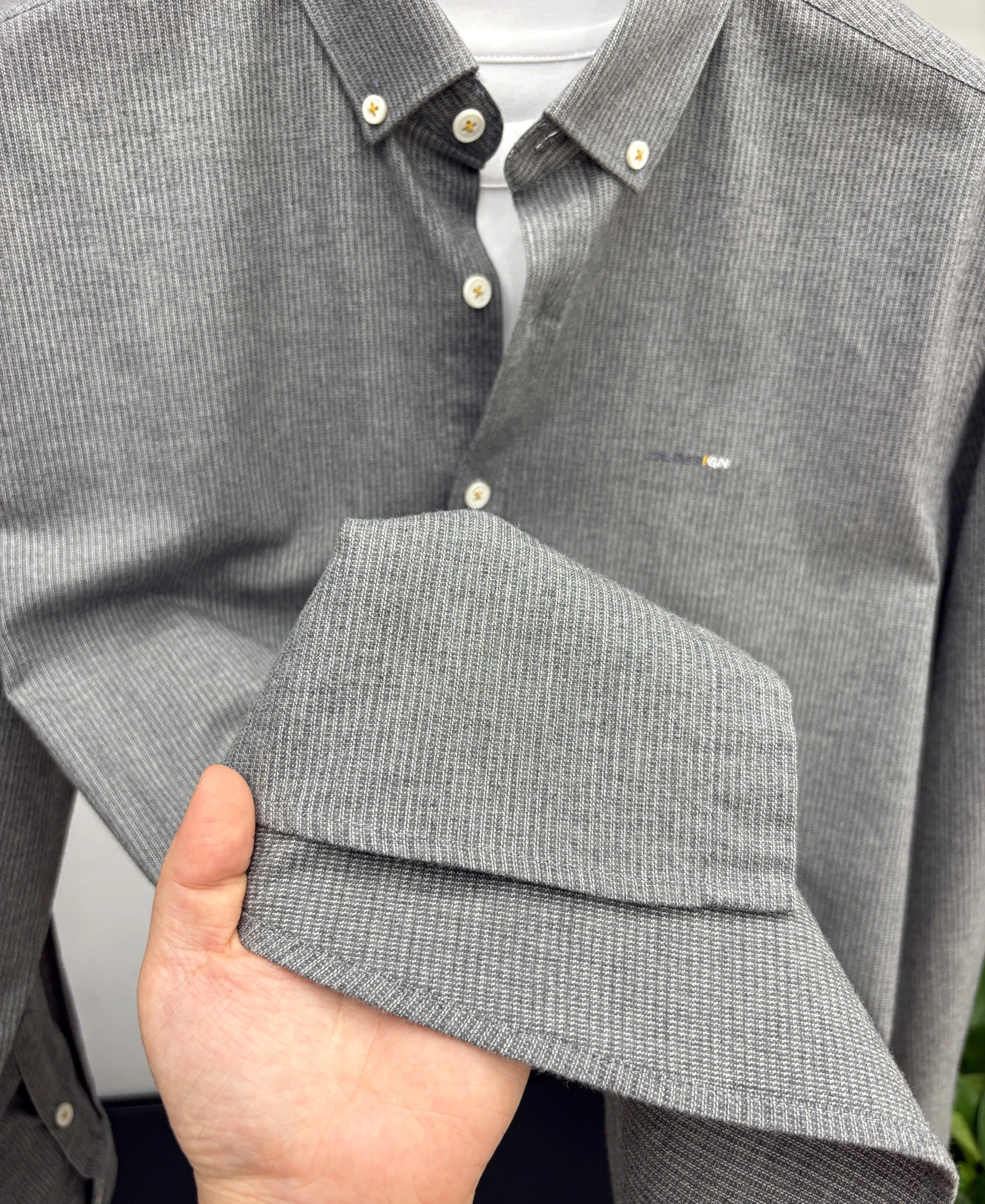 قميص رجالي خريفي عالي الجودة من القطن 100% بخطوط عمودية وأكمام طويلة معطف مطرز ملابس رجالية عصرية ترفيهية #6