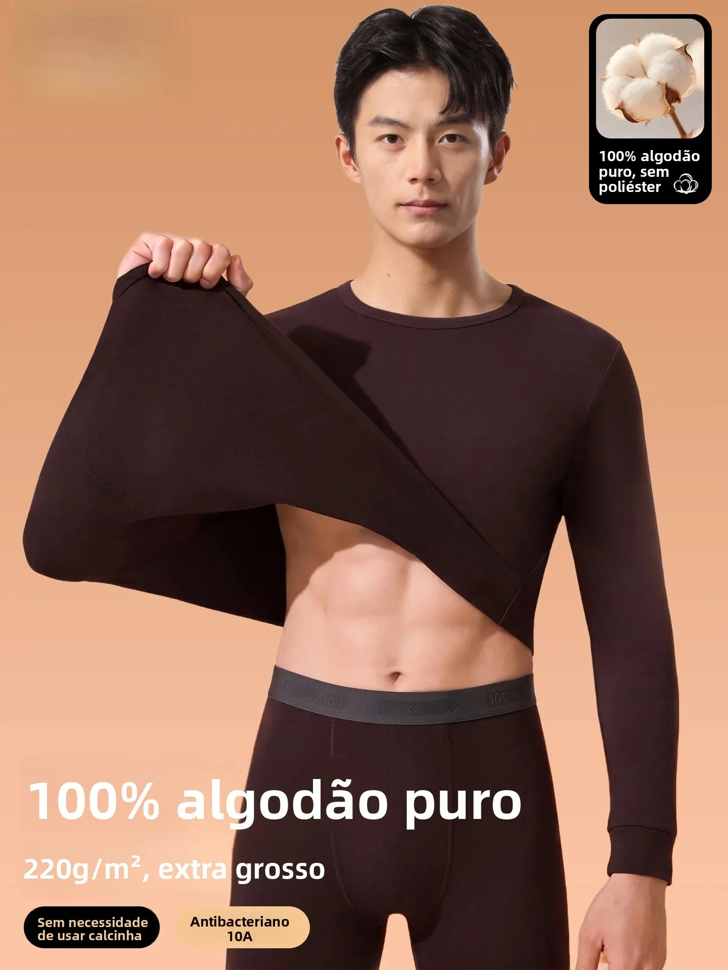 men's-thermal-underwear-set-pure-cotton-fleece-lined-thickened-youth-style-elastic-design-comfortable-breathable-innerwear