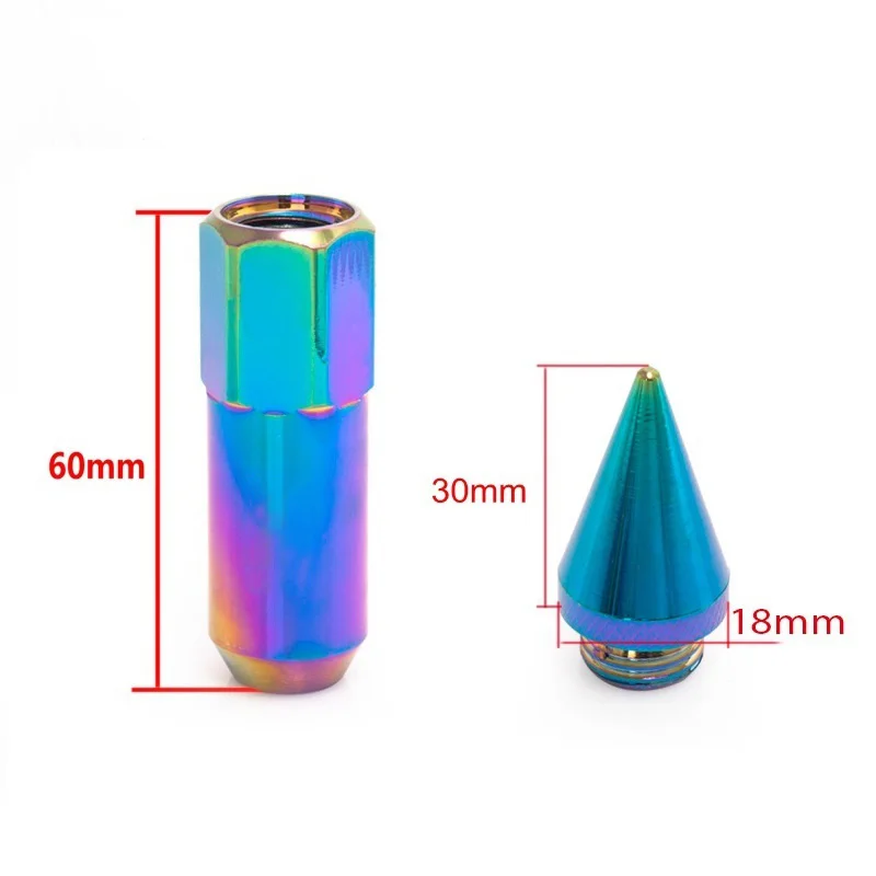20pcs M12*1.5 M12*1.25 Car Modification Wheel Nuts Aluminum 60mm Extended Tuner Spike For Chevrolet Subaru Kia