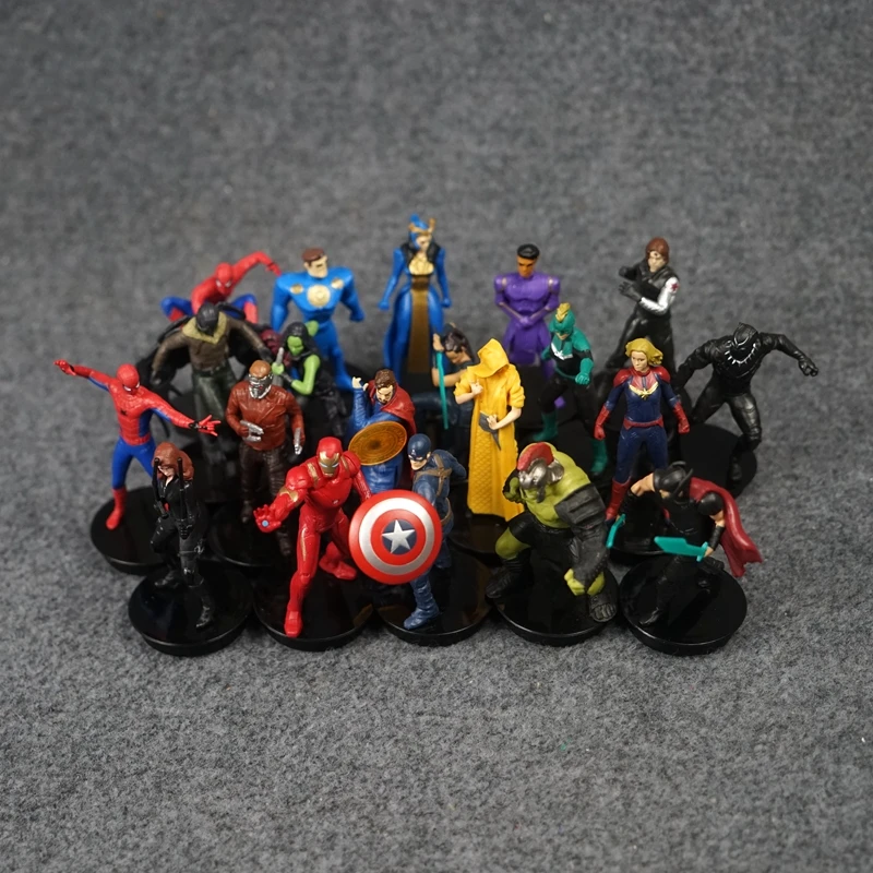 Marvel Avengers Thor Iron Spider Man Black Panther Black Widow Eternals Doll Gifts Toy Model Anime Figures Collect Ornaments