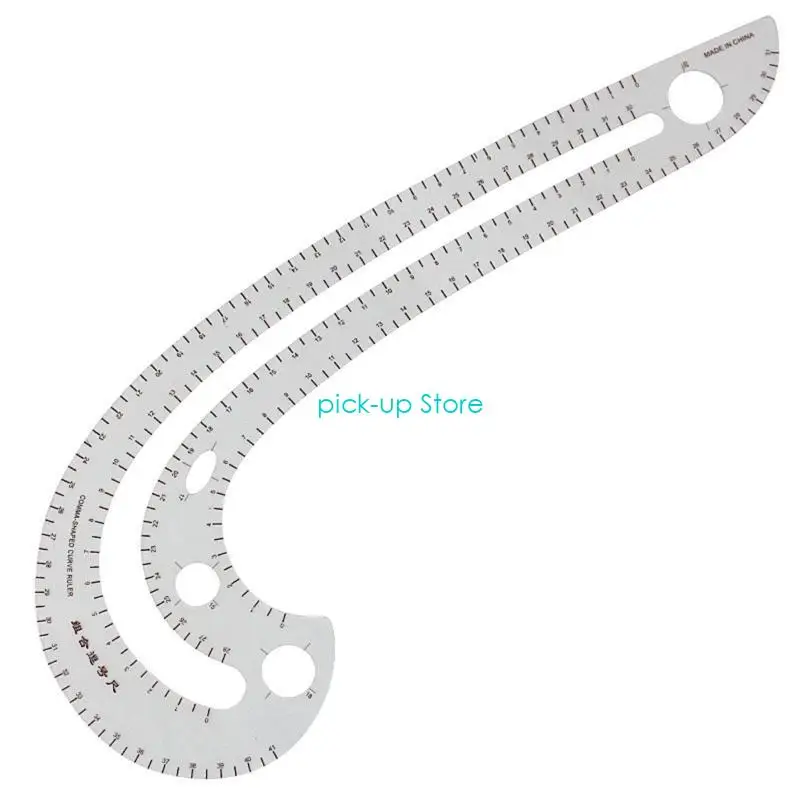 Q5WA Righello da cucito multifunzione Righello per francesi in plastica trasparente misura Righello per design