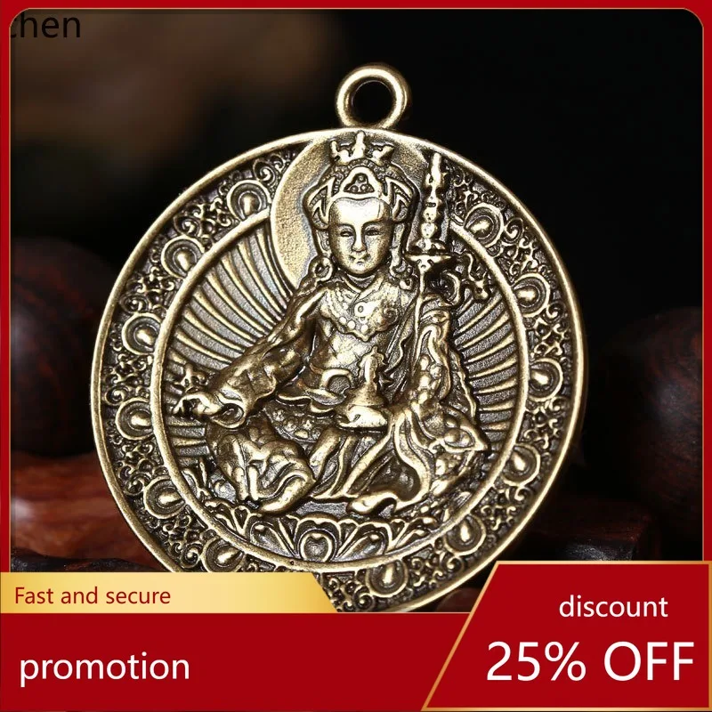 

Cz tibetan buddhist supplies nine palaces bagua waist tag yellow god of wealth waist tag golden imitation bronze