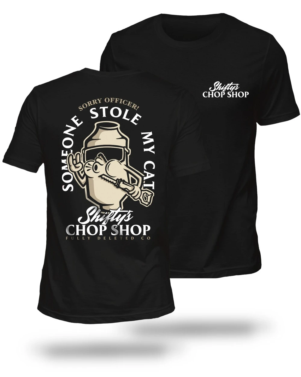 Summer SHIFTY'S CHOP SHOP _ PREMIUM T-SHIRT Graphic Printing High-end Luxury Unisex Style Both of Men and Women