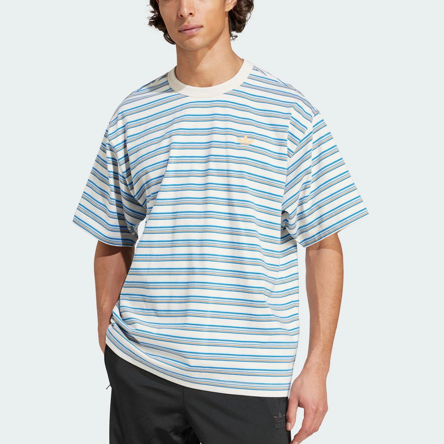

Adidas Originals 2025 Summer Men's Loose Stripe T-Shirt KB8355