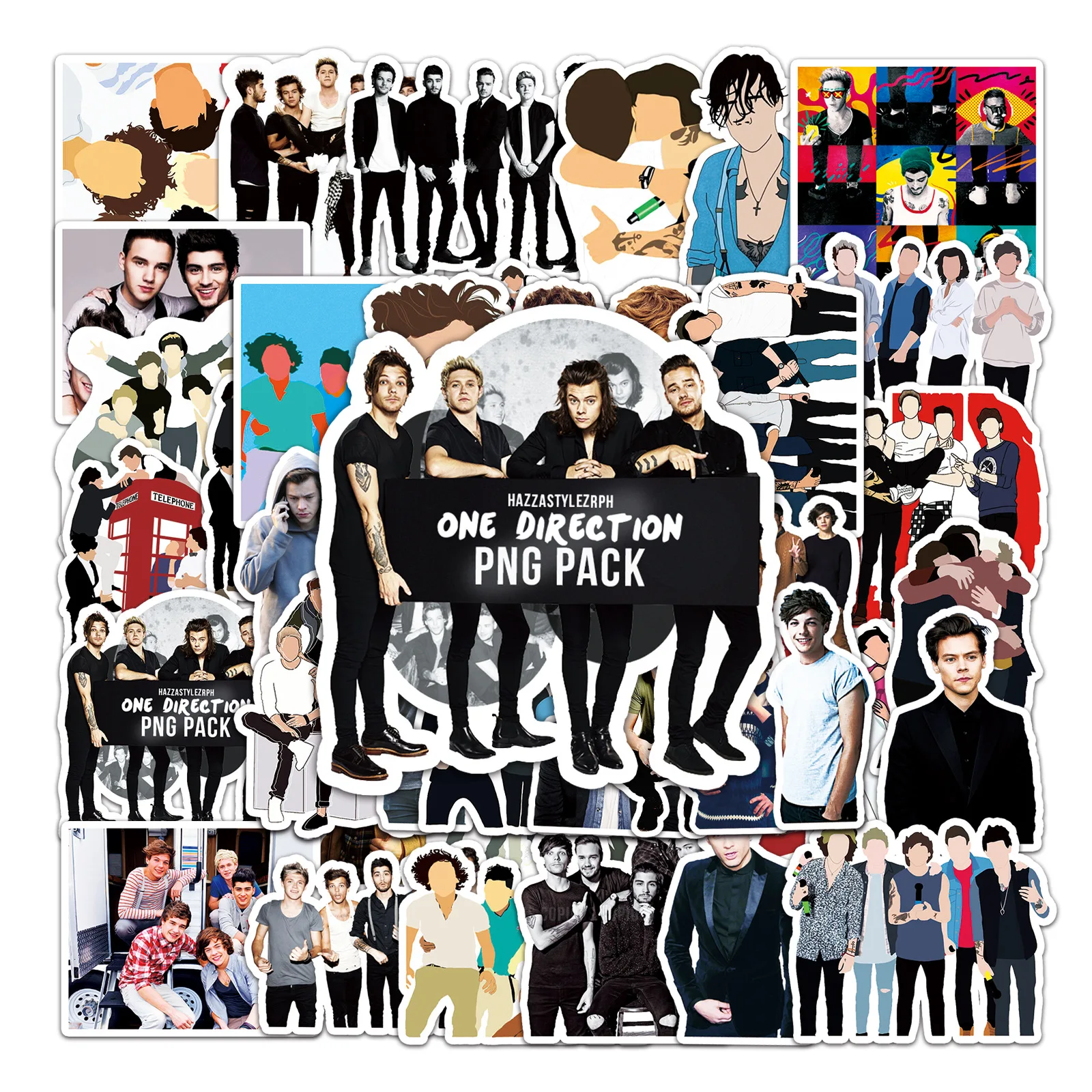 50 Pegatinas de One Direction, Pegatinas de Graffiti Rock, Pegatinas Estéticas para Diario, Funda de Teléfono, Álbum de Recortes Hecho a Mano