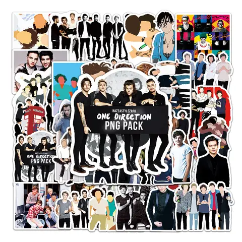 50PCS One Direction Stickers Rock Graffiti Stickers DIY Diary Phone Case Handmade Scrapbook Aesthetic Stickers