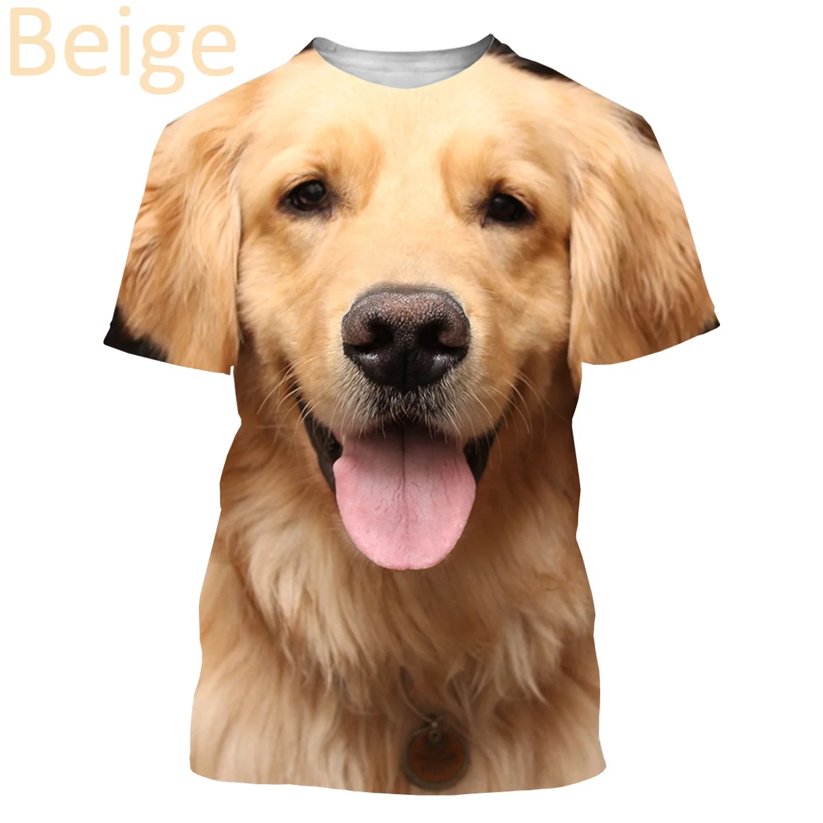 Summer Cute Golden Retriever 3d Printing T-shirt Men and Women Fashion Casual Cure Funny Dog Round Neck Short Sleeve Tops