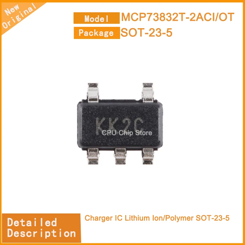 10PCSLot  New Original  MCP73832T-2ACI/OT MCP73832 Charger IC Lithium Ion/Polymer SOT-23-5