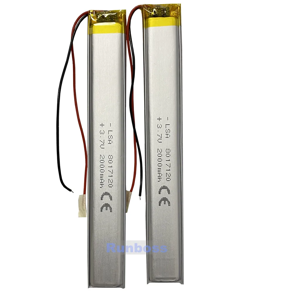 1-10pcs 8017120 3.7V 2000mAh Li-Polymer Battery For light point reading pen wardrobe light emergency light water replenisher