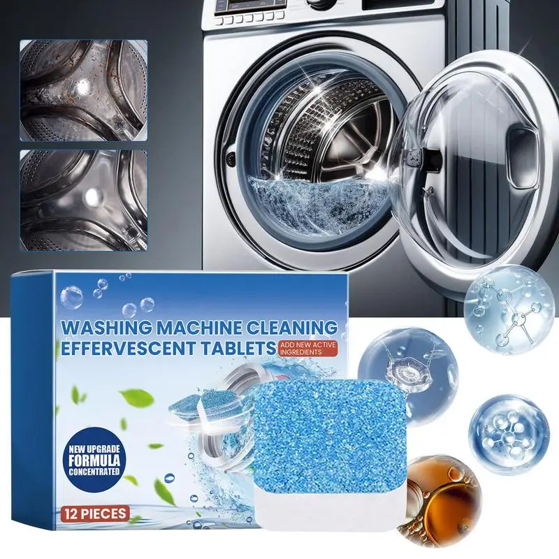 Washing Machine Tank Cleaning Tablets 12 Pieces Front Washer Washer Tablets Clean Washing Machine Safe Deodorant Tablets For