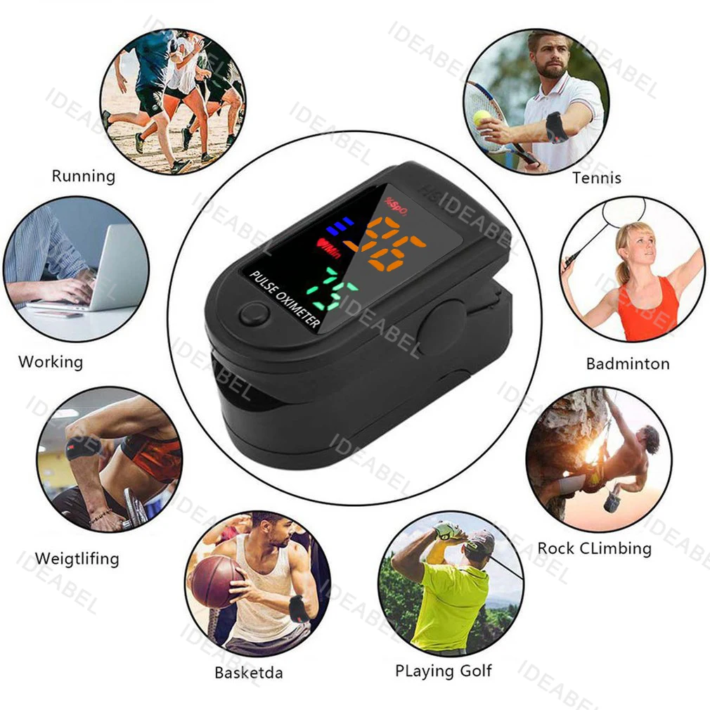 1-10P 4 ألوان مقياس التأكسج المحمولة الإصبع نبض تشبع الأكسجين في الدم رصد LED عرض الإصبع مقياس التأكسج اختبار SPO2