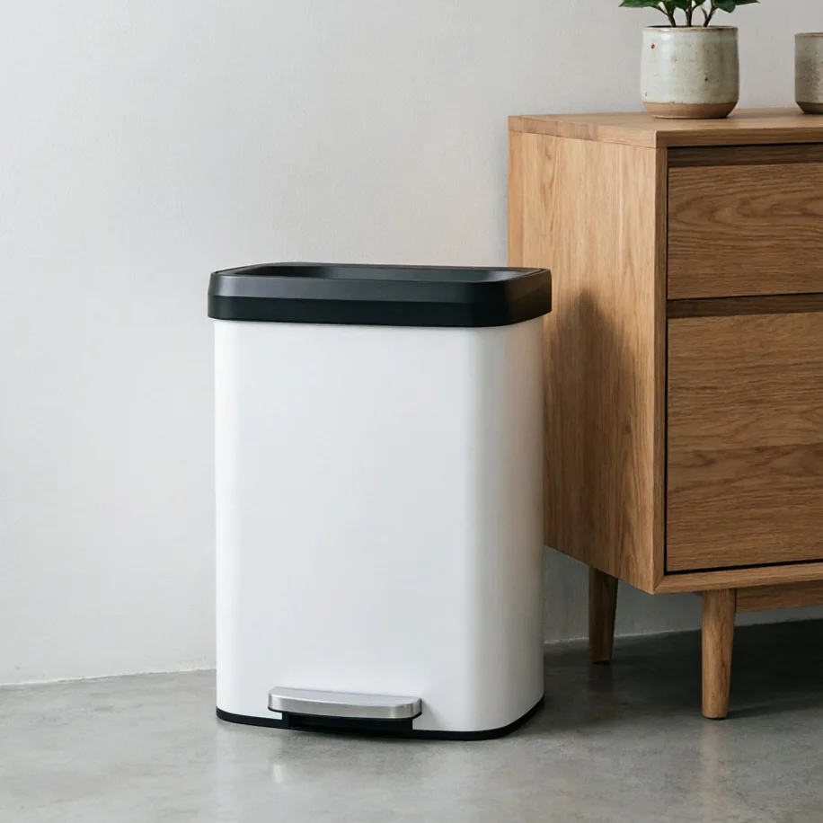 Poubelle de cuisine en acier inoxydable 50L/60L avec pédale, seaux intérieurs amovibles, bac de recyclage pour la maison, la cuisine et la salle de bain