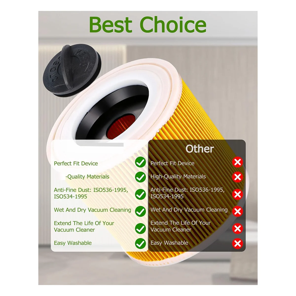 2 шт. картриджный фильтр для пылесоса Karcher WD3 Premium WD2 WD3 WD1 MV3 MV2 WD 3 P удлинительный комплект против тонкой пыли