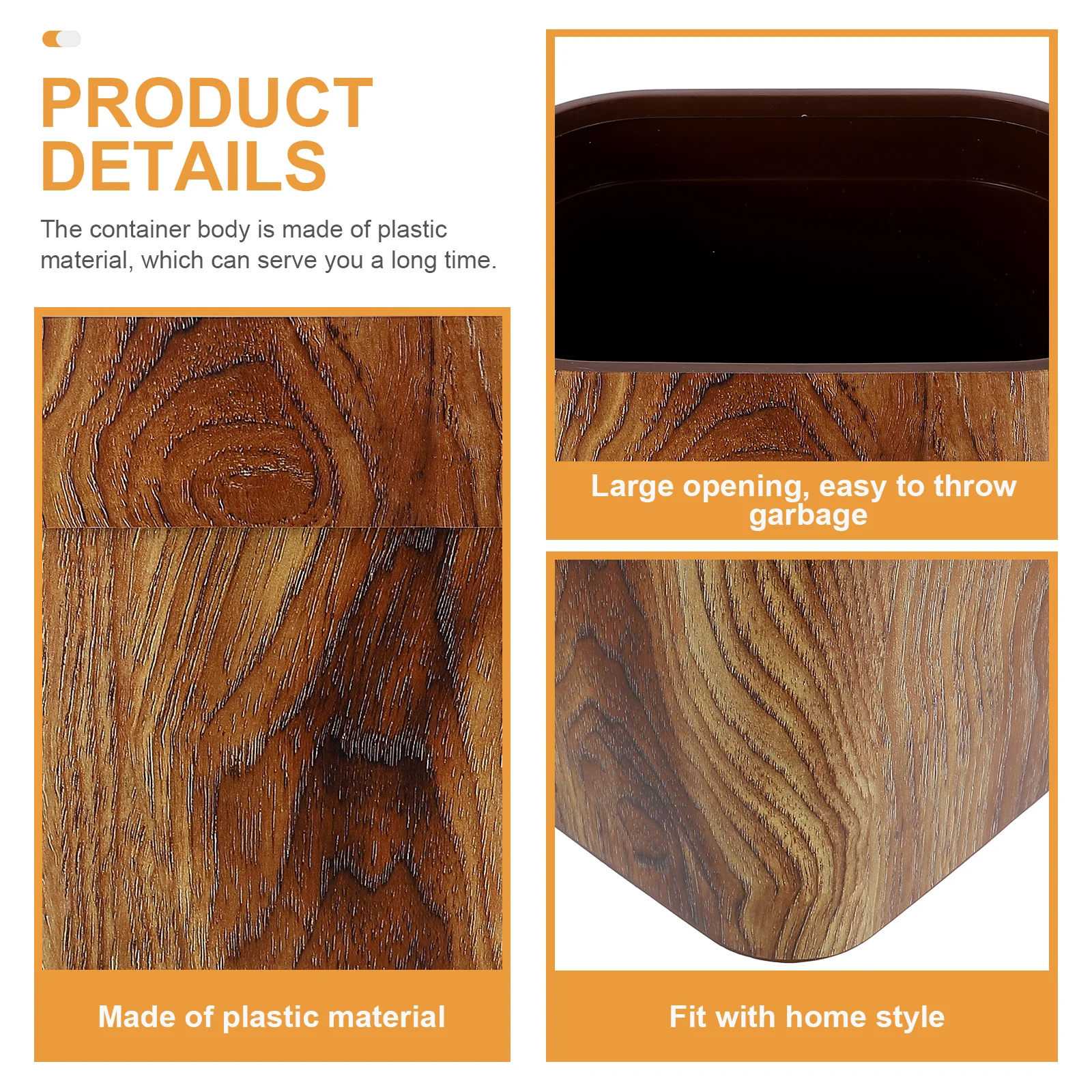 

Пластиковый мусорный бак под дерево, бытовой мусорный бак для гостиной, кухни, спальни, многоцелевое ведро для хранения мусора